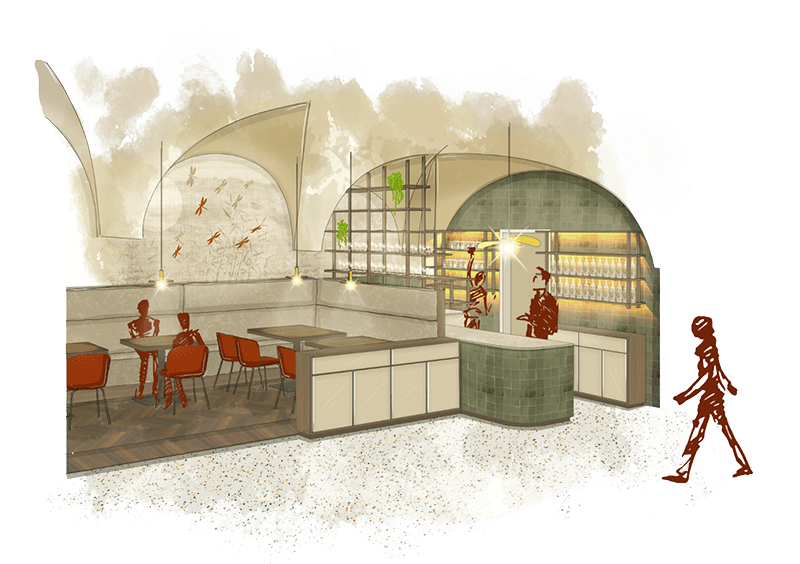 Skizze Restaurant Makka Wien